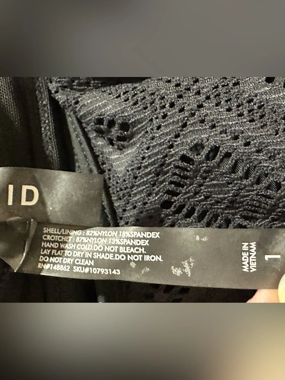 TORRID Crochet Lace Flounce Bikini Top Black size 1X
